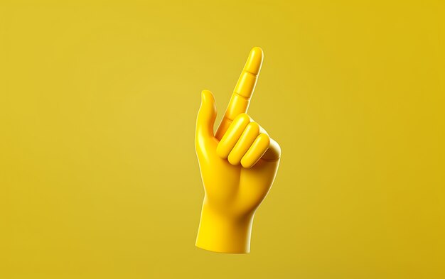 Ansicht der 3D-Hand, die mit dem Zeigefinger zeigt