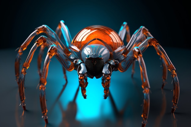 Kostenloses Foto ansicht der 3d-roboter-spinne