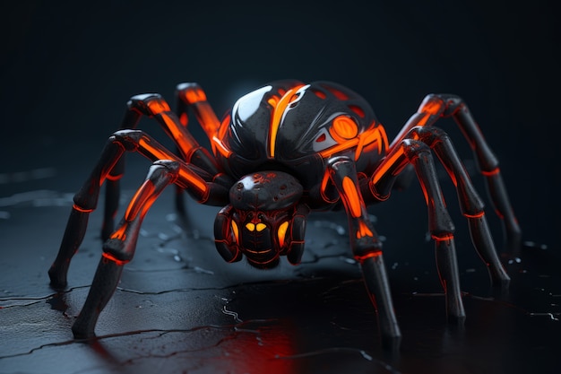 Kostenloses Foto ansicht der 3d-roboter-spinne