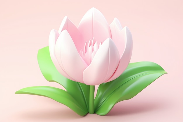 Kostenloses Foto ansicht der 3d-tulpenblume
