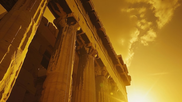 Ansicht der antiken griechischen Architektur mit Tempelstruktur