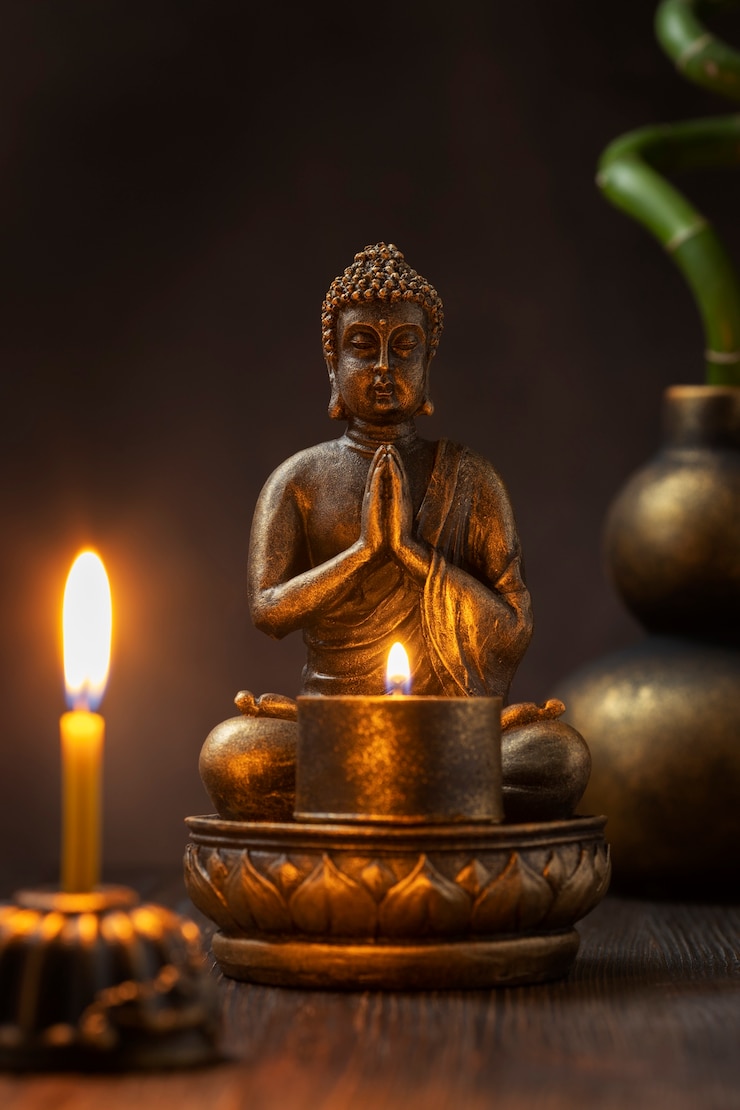 Kostenlose Foto ansicht der buddha-statuette