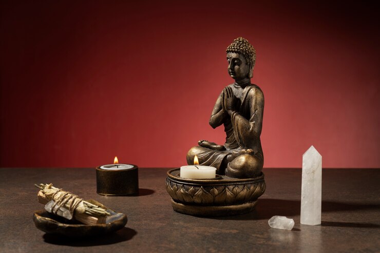 Kostenlose Foto ansicht der buddha-statuette