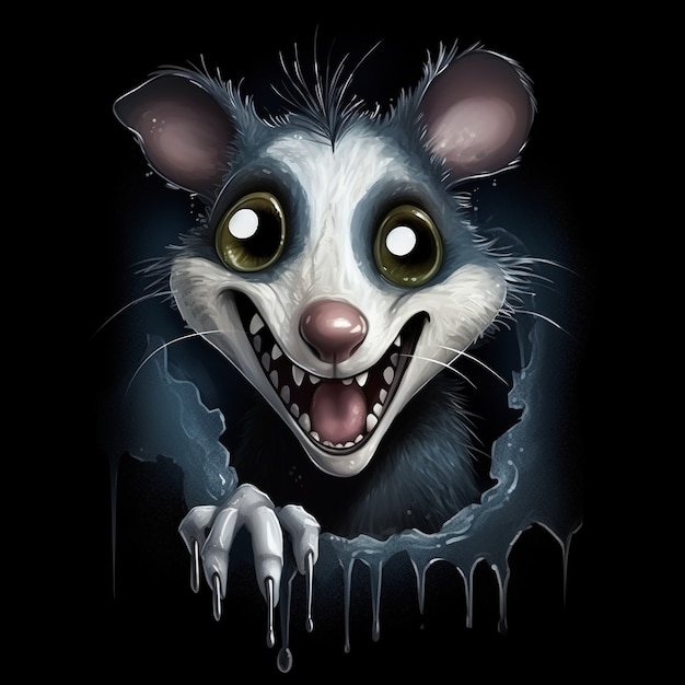 Kostenloses Foto ansicht der opossum-cartoon-figur