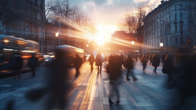 Ansicht der Stadt mit Bewegungseffekt