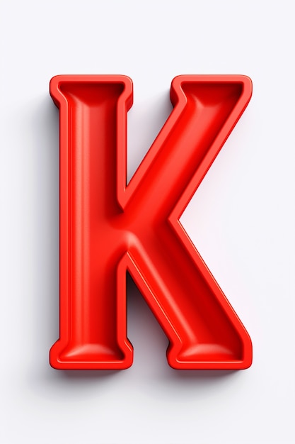 Ansicht des 3D-Buchstabens k