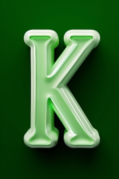 Ansicht des 3D-Buchstabens k