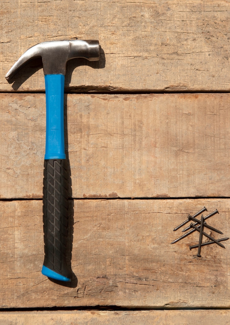 Kostenlose Foto ansicht des hammers für den bau