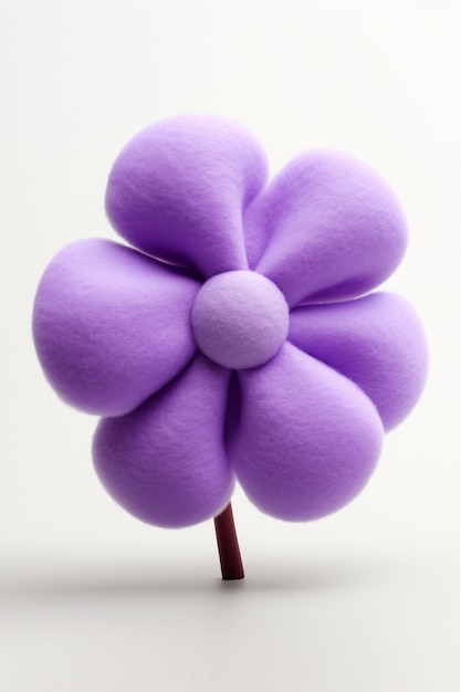 Kostenloses Foto ansicht einer 3d-blume mit filzstruktur