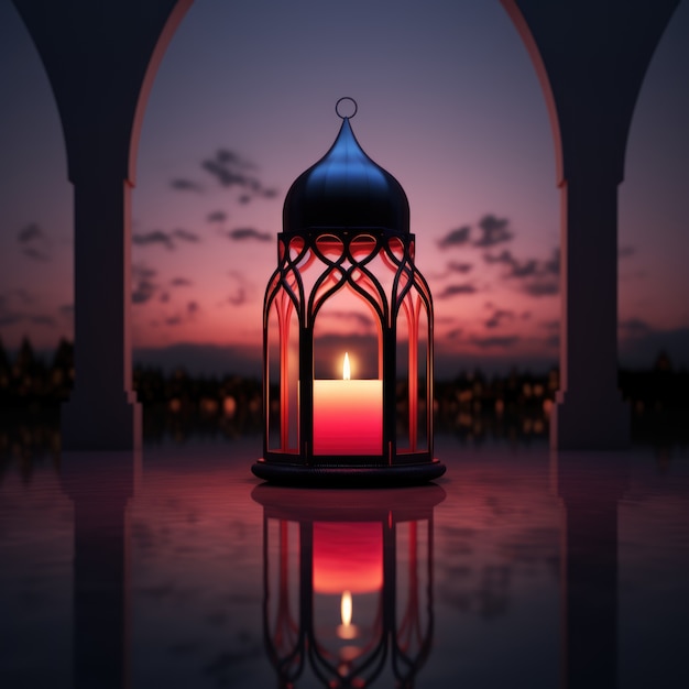 Ansicht einer 3D-islamischen Laterne
