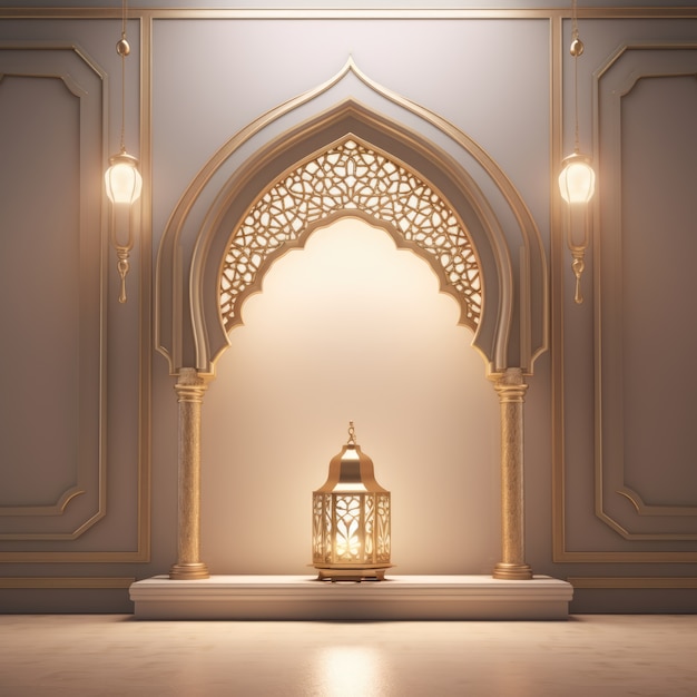 Ansicht eines 3D-islamischen Bogenmotivs