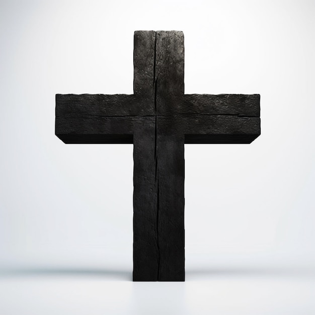 Ansicht eines einfachen religiösen 3D-Kreuzes