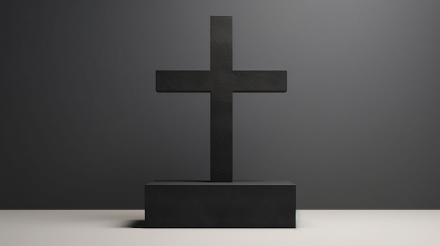 Ansicht eines einfachen religiösen 3D-Kreuzes