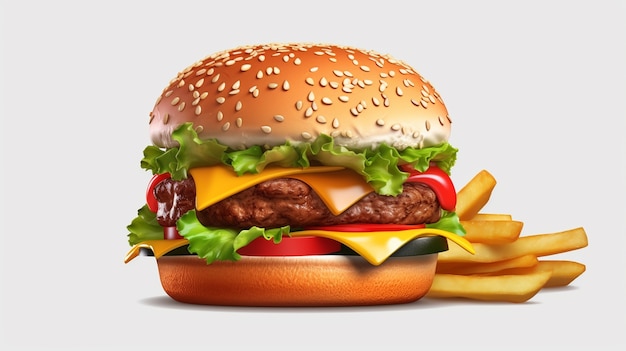 Kostenloses Foto ansicht eines köstlich aussehenden 3d-burgers