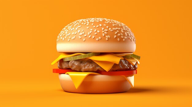 Kostenloses Foto ansicht eines köstlich aussehenden 3d-burgers