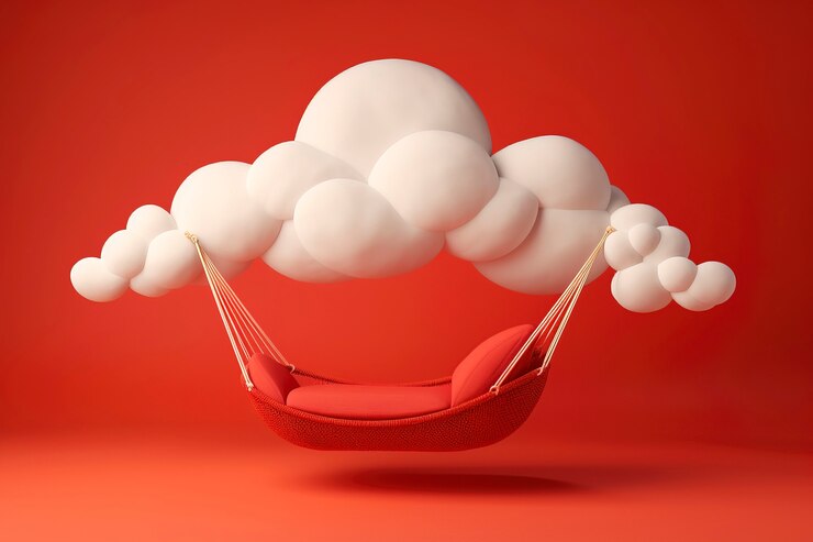 Kostenlose Foto ansicht von 3d-swing mit wolken
