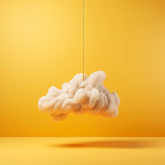 Kostenloses Foto ansicht von 3d-wolken mit schnur