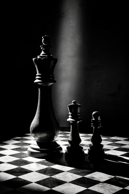 Ansicht von drei Schachfiguren