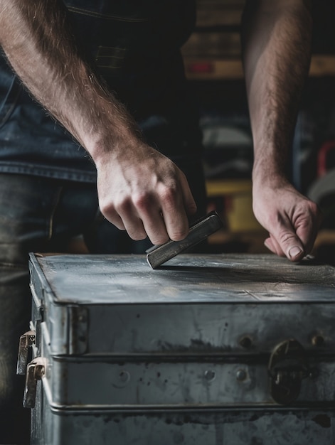 Ansicht von Händen, die an einem Do-It-Yourself-Projekt beteiligt sind