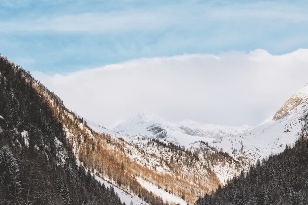 Antenne des schneebedeckten Berges