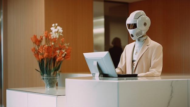 Anthropomorpher Roboter, der normale menschliche Aufgaben erledigt