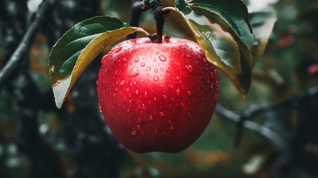 Apfel im Baum hautnah