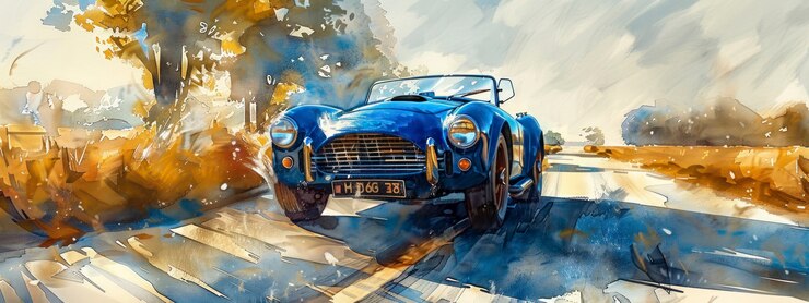 Aquarell-Auto-Malerei-Illustration