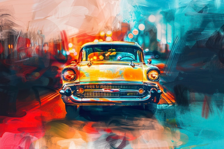 Kostenlose Foto aquarell-auto-malerei-illustration