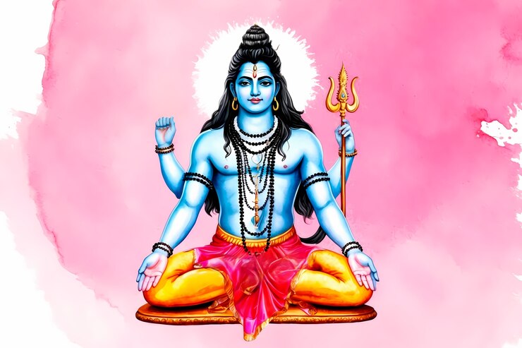 Aquarell-Hindu-Gottheitsdarstellung