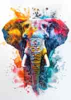 Kostenloses Foto aquarell-illustration mit einem elefanten