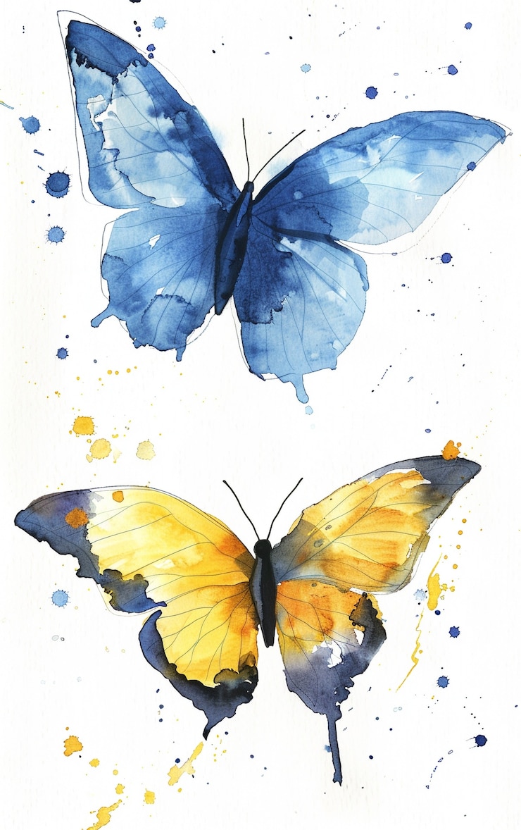 Kostenlose Foto aquarell-schmetterlings-illustration