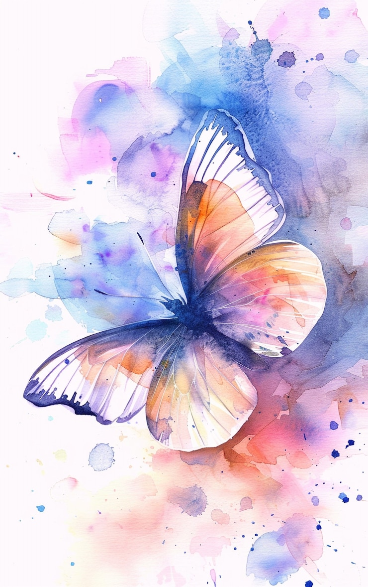 Kostenlose Foto aquarell-schmetterlings-illustration