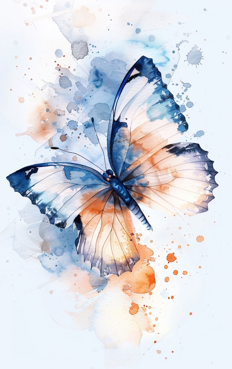 Kostenlose Foto aquarell-schmetterlings-illustration