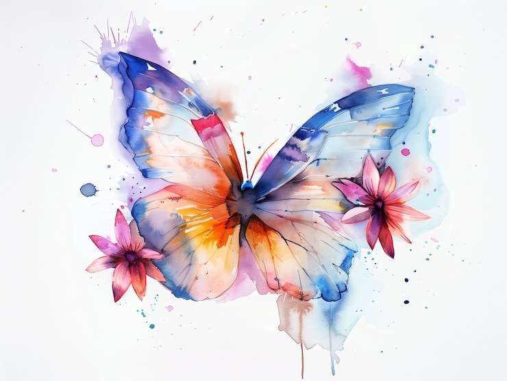 Aquarell-Schmetterlings-Illustration