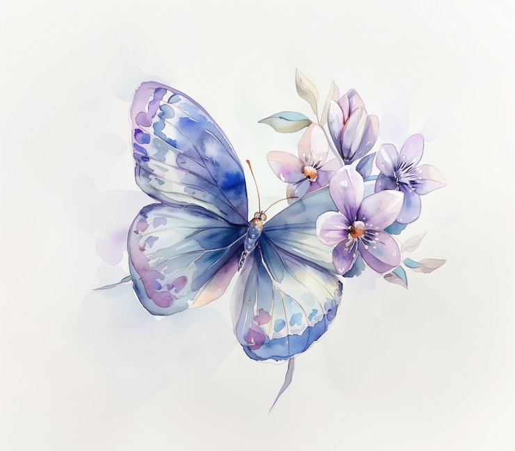 Kostenlose Foto aquarell-schmetterlings-illustration