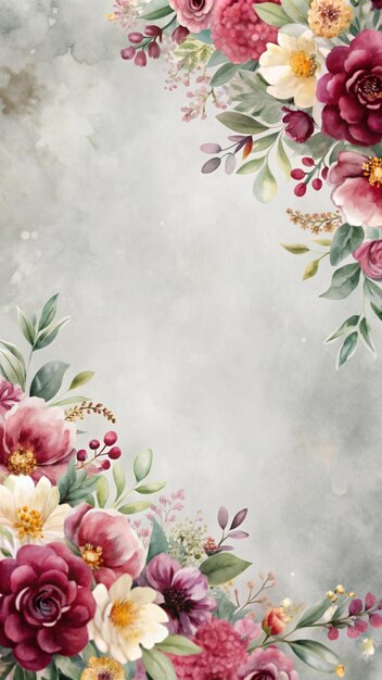 Aquarellblumenrand mit Kopierraum