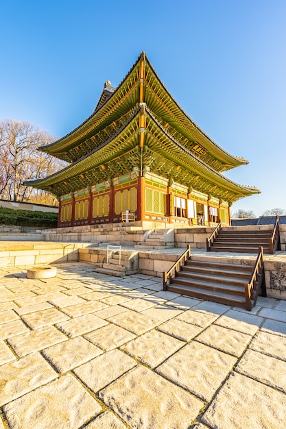 Kostenloses Foto architektur, die changdeokgungs-palast in seoul-stadt errichtet