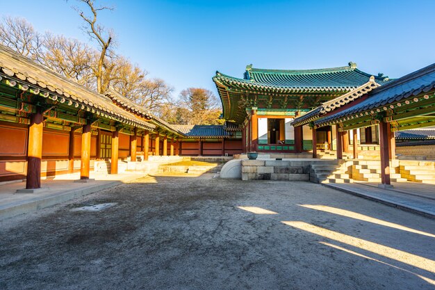 Architektur, die Changdeokgungs-Palast in Seoul-Stadt errichtet