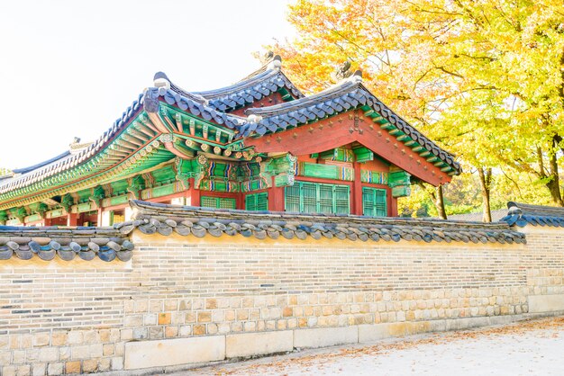 Architektur im Changdeokgung-Palast in Seoul-Stadt in Korea