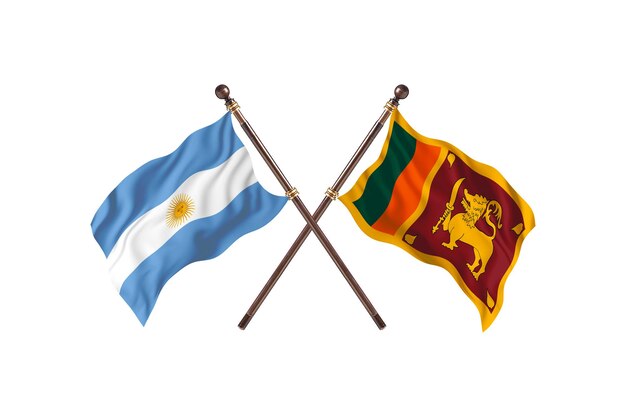 Argentinien gegen sri lanka zwei länderflaggen hintergrund
