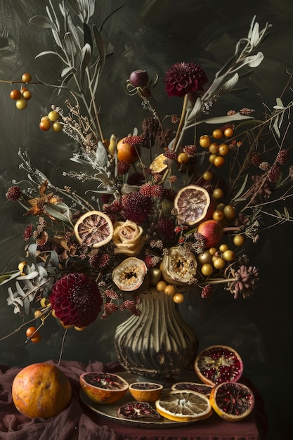 Kostenloses Foto arrangement mit ziergetrocknetem obst und gemüse