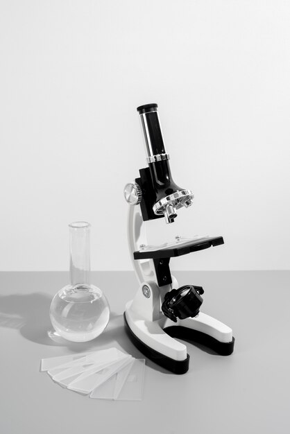 Arrangement zum Weltwissenschaftstag mit Mikroskop