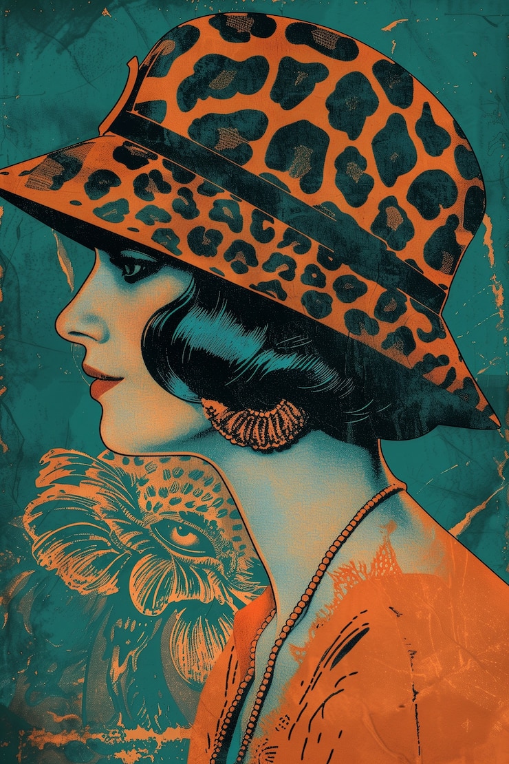 Kostenlose Foto art nouveau-porträt einer schönen frau