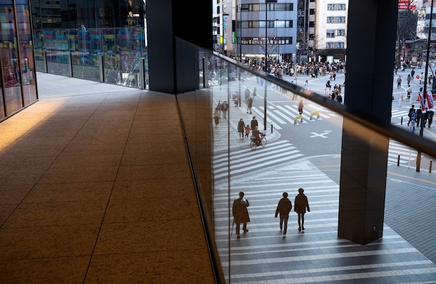 Aspekte der Stadtlandschaft der Stadt Tokio im Laufe des Tages