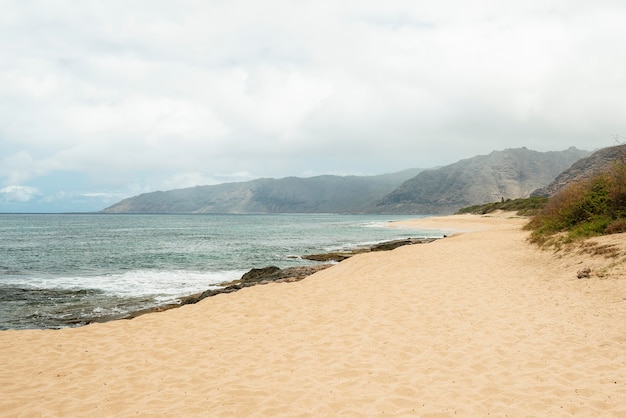 Kostenloses Foto atemberaubende hawaii-landschaft mit strand