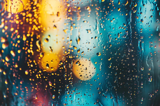 Kostenloses Foto auf einem glas ai erzeugten regen