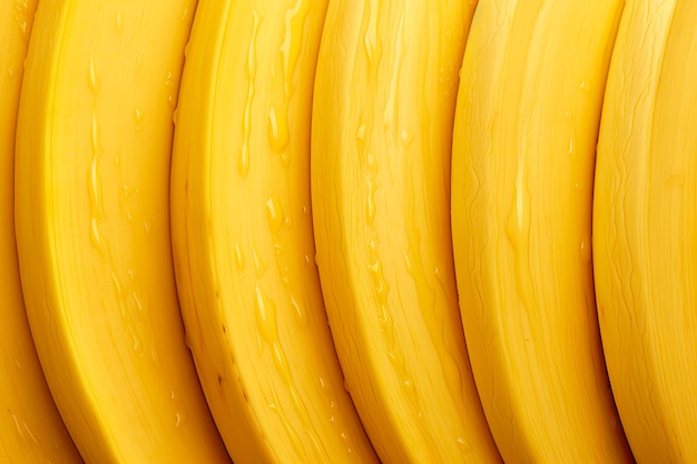 Aufstellung von rohen Bananen von oben