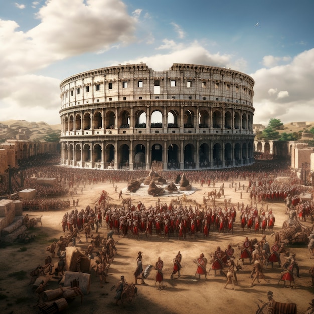 Aussicht auf das Kolosseum des alten Römischen Reiches