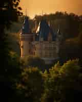 Kostenloses Foto aussicht auf das schloss mit naturlandschaft