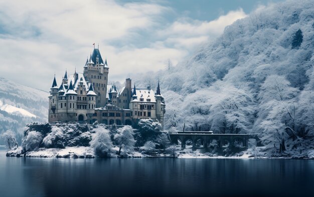 Aussicht auf das Schloss mit Naturlandschaft